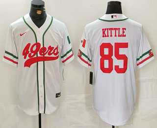 Men's San Francisco 49ers #85 George Kittle White Mexico Cool Base Stitched Baseball Jersey,We sell and wholesale Men's San Francisco 49ers #85 George Kittle White Mexico Cool Base Stitched Baseball Jersey on line form chian!